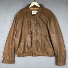 Sea Dream Leather Jacket Mens 48 Brown Buttery Soft Zip Lined Vintage READ