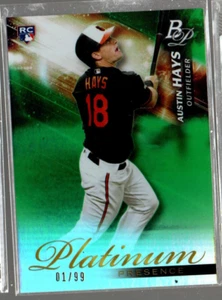 2018 Bowman Platinum Platinum Presence Green #PP5 Austin Hays /99 - Picture 1 of 1