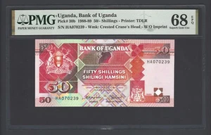 Uganda 50 Shillings 1989 P30b Uncirculated Grade 68 - Picture 1 of 2
