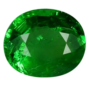 0,42k Exquisiter Oval Schnitt (5x4mm) Unbeheizt Grün Tsavorit Granat Edelstein - Bild 1 von 1