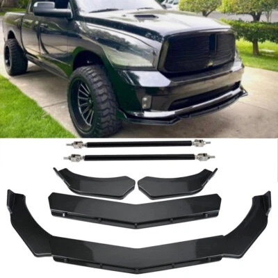 For Dodge for Ram 1500 Carbon Fiber Front Bumper Lip Splitter Splitter Rod Kit - Image 1 of 4