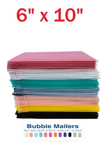 6x10 (6x9) Color Poly Bubble Mailers Shipping Mailing Padded Bags Envelopes - Picture 1 of 11