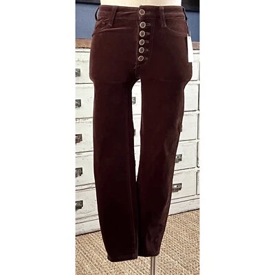 Nuevo con etiquetas Nuevo $110 Anthropologie Pilcro Tiro Alto Ajustado Marrón Pana Pantalones Talla 25 Foto 1 de 4