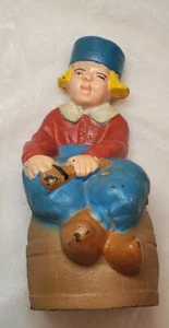 Holland Hubley Gusseisen STILL PENNY BANK Holländischer Junge auf Fass - 1930er - Bild 1 von 9