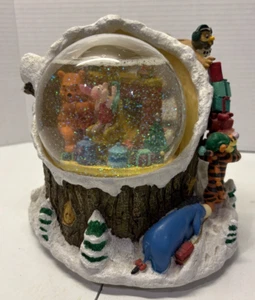 Disney Winnie the Pooh Musical Snow Globe I Will Be Home For Christmas TESTED!! - Picture 1 of 5