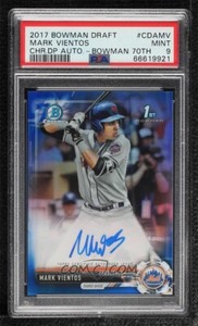 2017 Bowman Draft Mark Vientos Blue 70th Refractor Auto /70 Mets PSA 9 MINT
