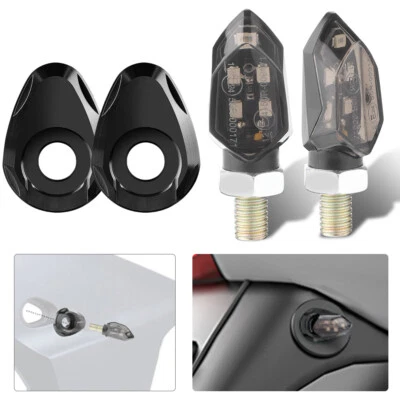 2X Mini Motocicleta LED Señales de Giro Luz Intermitente Indicador Lámpara Ámbar Universal Foto 1 de 4