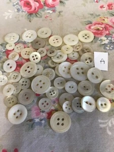 50  Vintage Mother of Pearl Buttons  (A )  10 - 20 mm - Picture 1 of 2