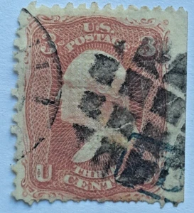 USA: Washington 1867, 3c. WITH GRILL. Jumbo Margins. Used. VERY NICE Stamp. - Picture 1 of 10