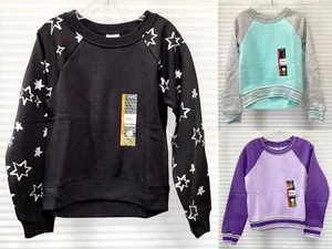 Athletic Works Girls Long Raglan Sleeves Crew Neck Fleece Sweatshirt | NEW - Picture 1 of 36