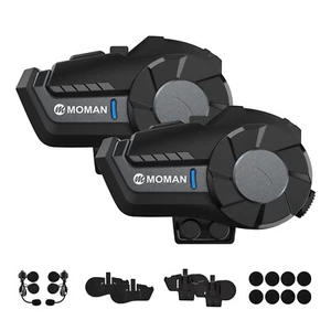 MOMAN H2 Motorcycle Helmet Wireless Headset Helmet Intercom 2 Riders Music FM - Picture 1 of 9