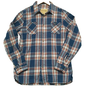 Outdoor Casuals Button Up Flannel Boys Size XXL Blue/Pink Plaid Long Sleeve - Picture 1 of 7