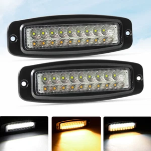 2x 7" Flush Mount LED Pods Work Light Spot Flood Combo Beam Driving SUV Offroad - Picture 1 of 9