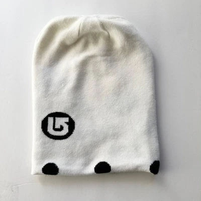 Burton Gorro Esquí Snowboard Invierno Blanco Negro Lunares Foto 1 de 4