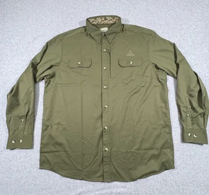 Camisa Ducks Unlimited Para Hombres Extra Grande Verde Multi Bolsillo Absorbe Botón Ventilado - Imagen 1 de 7