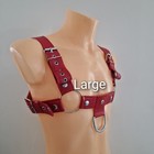 Large Red Rubber Latex Chest Harness Fetish Wear