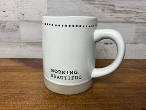 New MORNING BEAUTIFUL COFFEE MUG Hearth & Hand Magnolia STONEWARE Hot Drink Cup - Picture 1 of 7