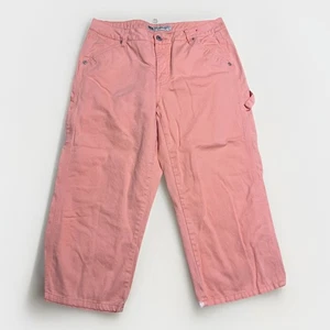 Faded Glory Carpenter Capris STAINED Womens 12 Salmon Jeans - Picture 1 of 9