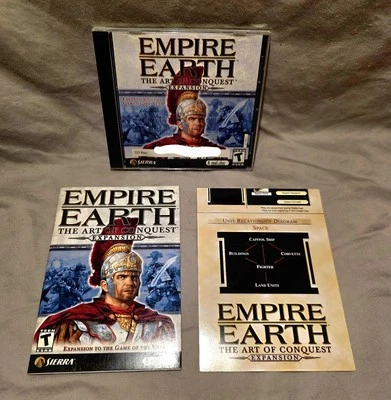 Empire Earth The Art of Conquest Expansion PC Game 2002 + Manual + Diagram - Image 1 of 3