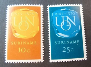 Suriname 1970 25th Ann United Nations SG674/5 MNH UM unmounted mint - Imagen 1 de 1