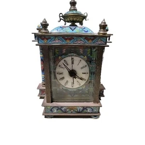 Vintage Chinesische Cloisonne Emaille Mechanische Uhr - Bild 1 von 18