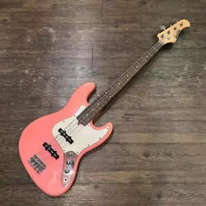 Bacchus BJB-300R Electric Bass Guitar D164 Pink Used Shipping From Japan - Picture 1 of 11