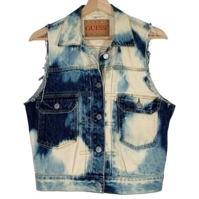 Chaleco vaquero vintage Guess para mujer sin mangas con botones Y2k talla mediana Foto 1 de 4