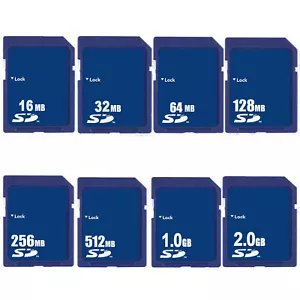 16MB 32MB 64MB 128MB 256MB 512MB 1GB 2GB SD Secure Digital Flash Karta pamięci Nowa - Zdjęcie 1 z 9