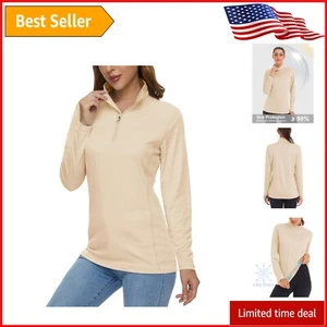 Stylish Women's 1/4 Zip Shirt - Lightweight UV Protection for Outdoor Fun - Picture 1 of 7