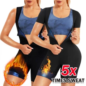 Sauna Suit For Women Sweat Vest Waist Trainer Workout Tank Top Full Body Shaper - Picture 1 of 24
