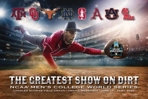 NCAA Baseball 2022 College World Series Official 8-Team Logos 24x36 Event POSTER - Picture 1 of 1