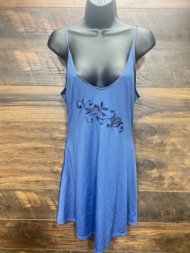 UNDERCOVER Secret Treasures Vestito Slip Donna No Taglia Blu Navy Ricamato Fiori
