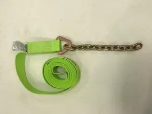 One 2" x 18' Hi-VIZ DIAMOND WEAVE Strap with 5/16" x 12" Grade 70 Chain Tail - Picture 1 of 4