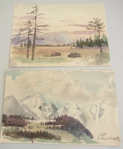 Pintor Ludwig FISCHBECK (1866-1954): 2 acuarelas firmadas, montañas Königsdorf 1890 - Imagen 1 de 7