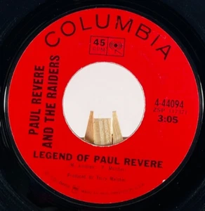 PAUL REVERE AND THE RAIDERS 45 RPM LEGEND OF PAUL REVERE / HIM OR ME...—VG+ - Picture 1 of 5