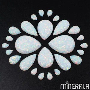ÓPALO BLANCO CREADO EN LABORATORIO PIEDRAS PRECIOSAS SINTÉTICAS PERA CABUJÓN 3x5mm-18x25mm WP001D7 - Imagen 1 de 6