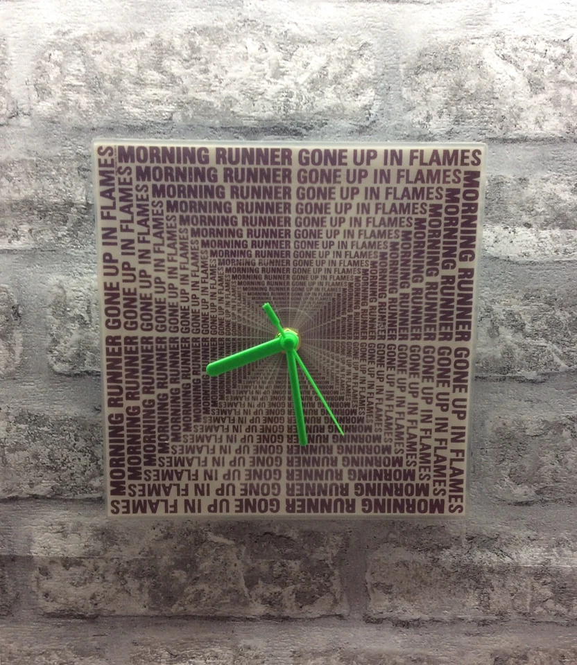 WALL CLOCK MOUNTED MORNING RUNNER Gone up in Flames Picture Disc Vinyl  Green - Image 1 of 1
