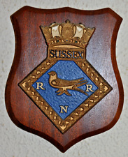 HMS Sussex ward room shield plaque crest Royal Navy RN Brighton Division RNR   *