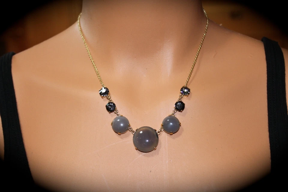 Новый с Ярлыками Kate Spade Нью-Йорк 'камень настроения" золотистый серый одиночный бусы ожерелье  - Изображение 1 из 4