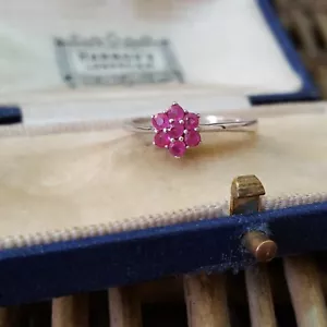 925 Sterling Silber Ring, natürlicher rosa Saphir Ring, Größe O US 7,25 - Bild 1 von 7