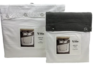 Villa Noble Excellence KING Greek Key Duvet Cover Shams Set GRAY White Dillards - Picture 1 of 12