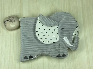 Baby ELEPHANT Cloth Book Crinkle Activity Modern Moments Gerber Gray 8" READ - Picture 1 of 13