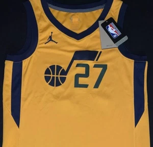 NWT Jordan Rudy Gobert Utah Jazz #27 Golden Yellow Statement Jersey 40 Men’s S - Picture 1 of 7