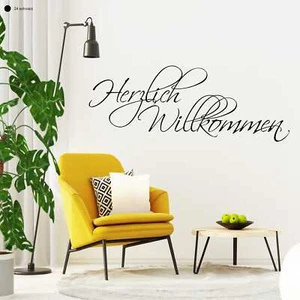 Wandtattoo Herzlich Willkommen Schriftzug Wandaufkleber Wohndekoration Spruch... - Bild 1 von 7