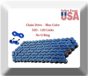 Blue Color Non O-Ring Drive Chain Pitch 520 x 120L Fits: Yamaha 1977-2018 - Picture 1 of 1