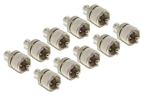 NEW 10 pack Steren BNC female to UHF male PL-259 coax RF cable adapters - Picture 1 of 1