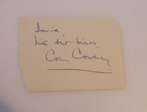 Autograph of Colin Cowdrey Renowned Kent County Cricketer - Picture 1 of 2