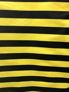 Black yellow stripe Poly cotton 1" stripe Sold by yard POLYCOTTON 58" Wide - Picture 1 of 1