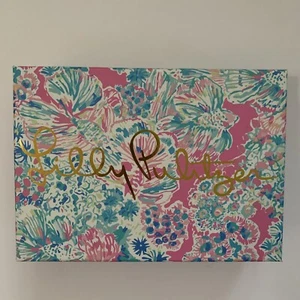 Lilly Pulitzer EMPTY Gift Box Storage Pink Blue 9.5 “ x 6.75” - Picture 1 of 3