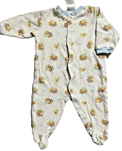 Disney Baby 3-6 Months Winnie The Pooh PJ Pajama Sleeper Button Up one Piece - Picture 1 of 8